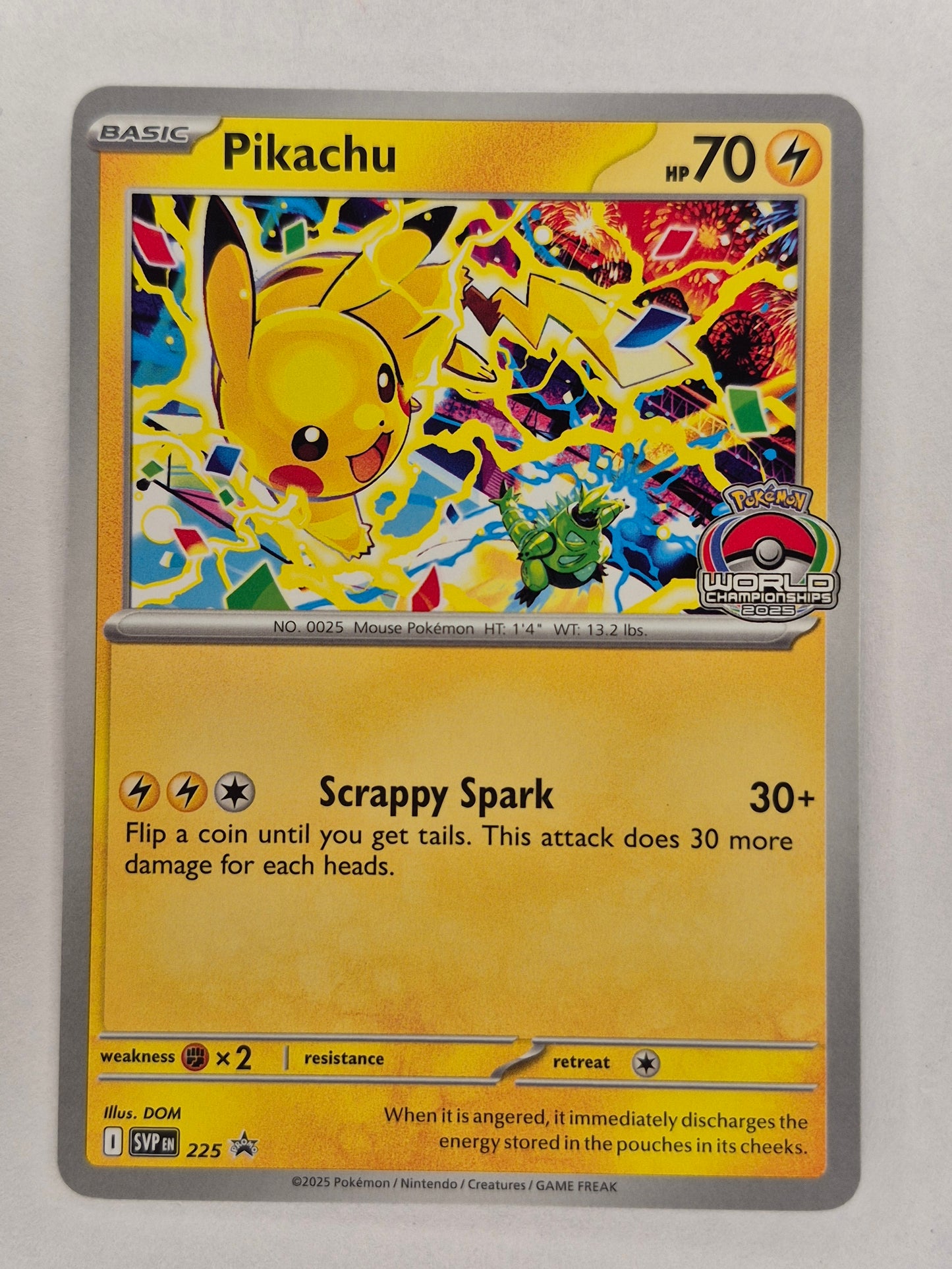 Pikachu - SVP225 World Championship 2025 Stamped Promo Pokemon Card