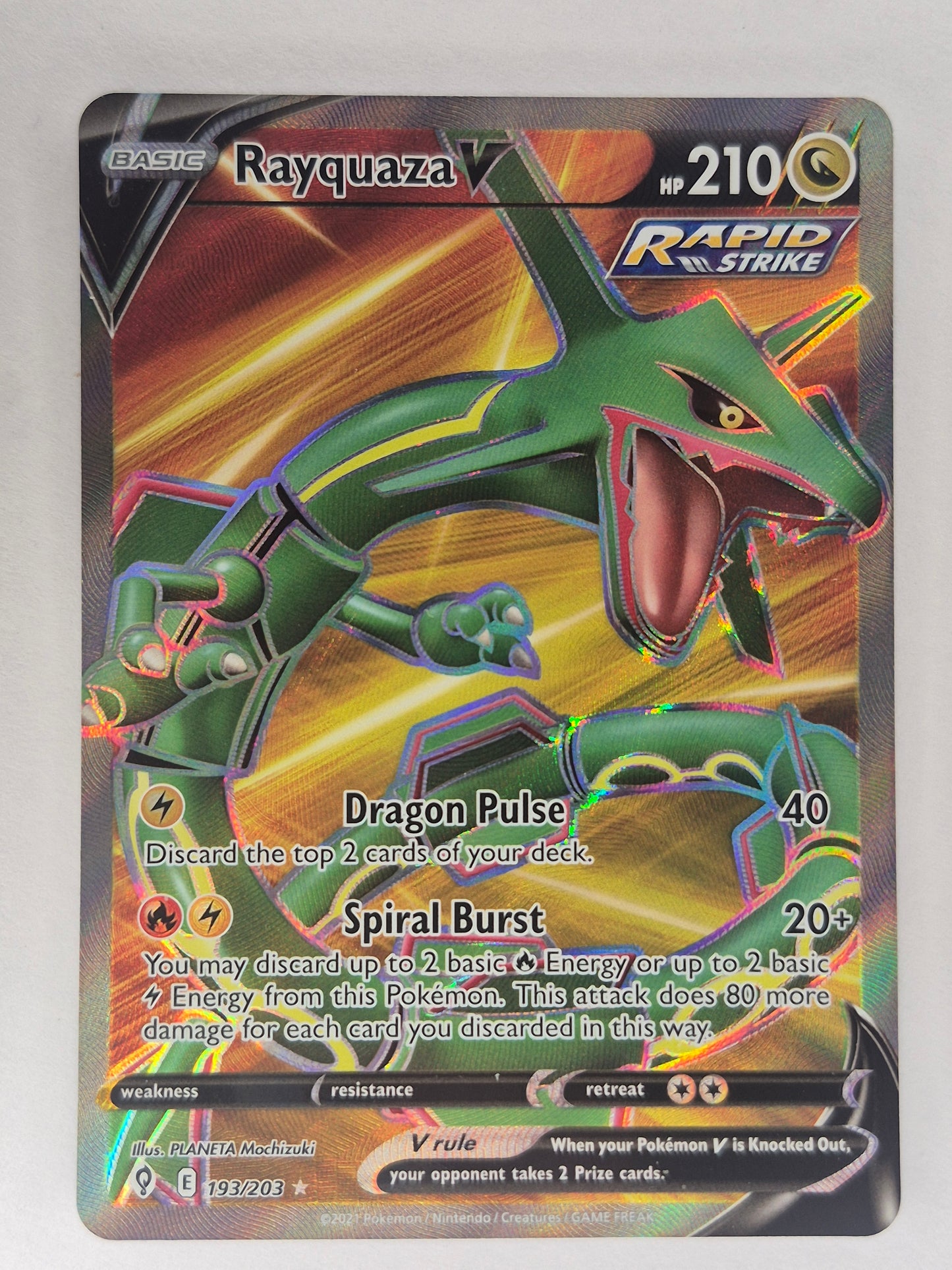 Pokémon TCG Rayquaza V Evolving Skies 193/203 Holo Ultra Rare