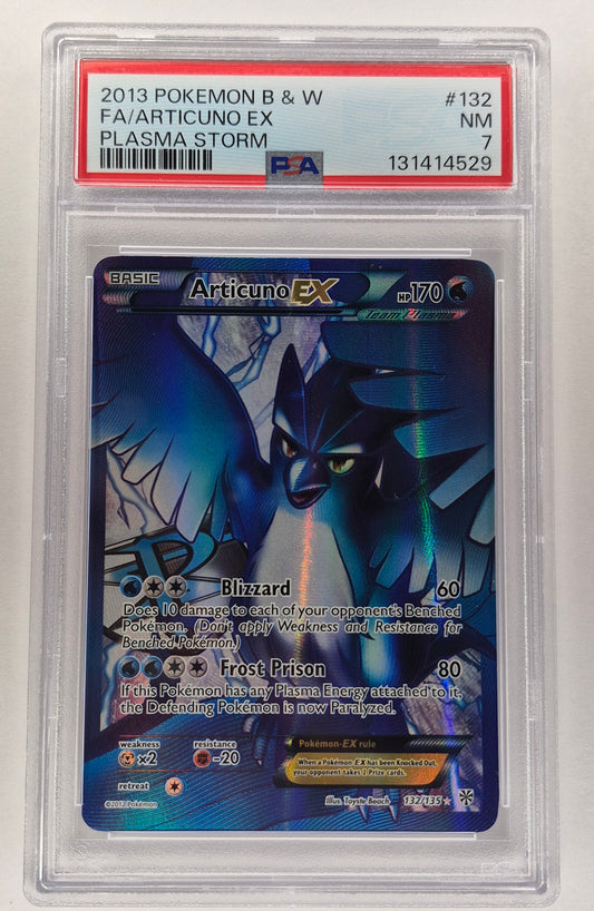 2013 Pokemon B&W Plasma Storm 132/135 Full Art Articuno EX PSA 7 NM