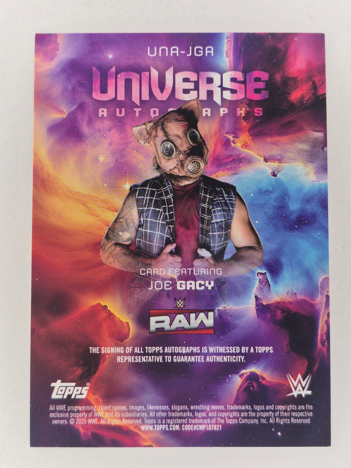 2025 Topps Universe WWE UNA-JGA JOE GACY On Card Auto #/199