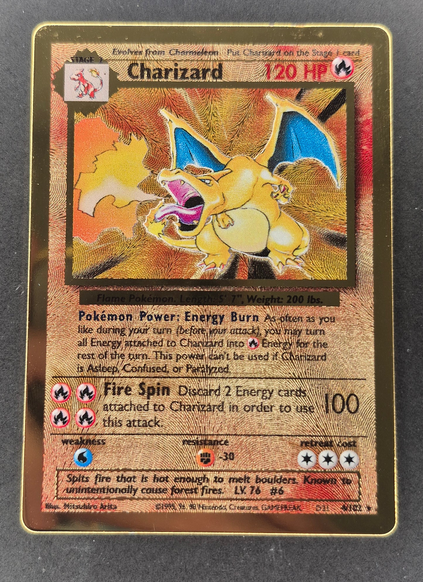 2021 Pokemon Celebrations 4/102 Gold Charizard Metal Card