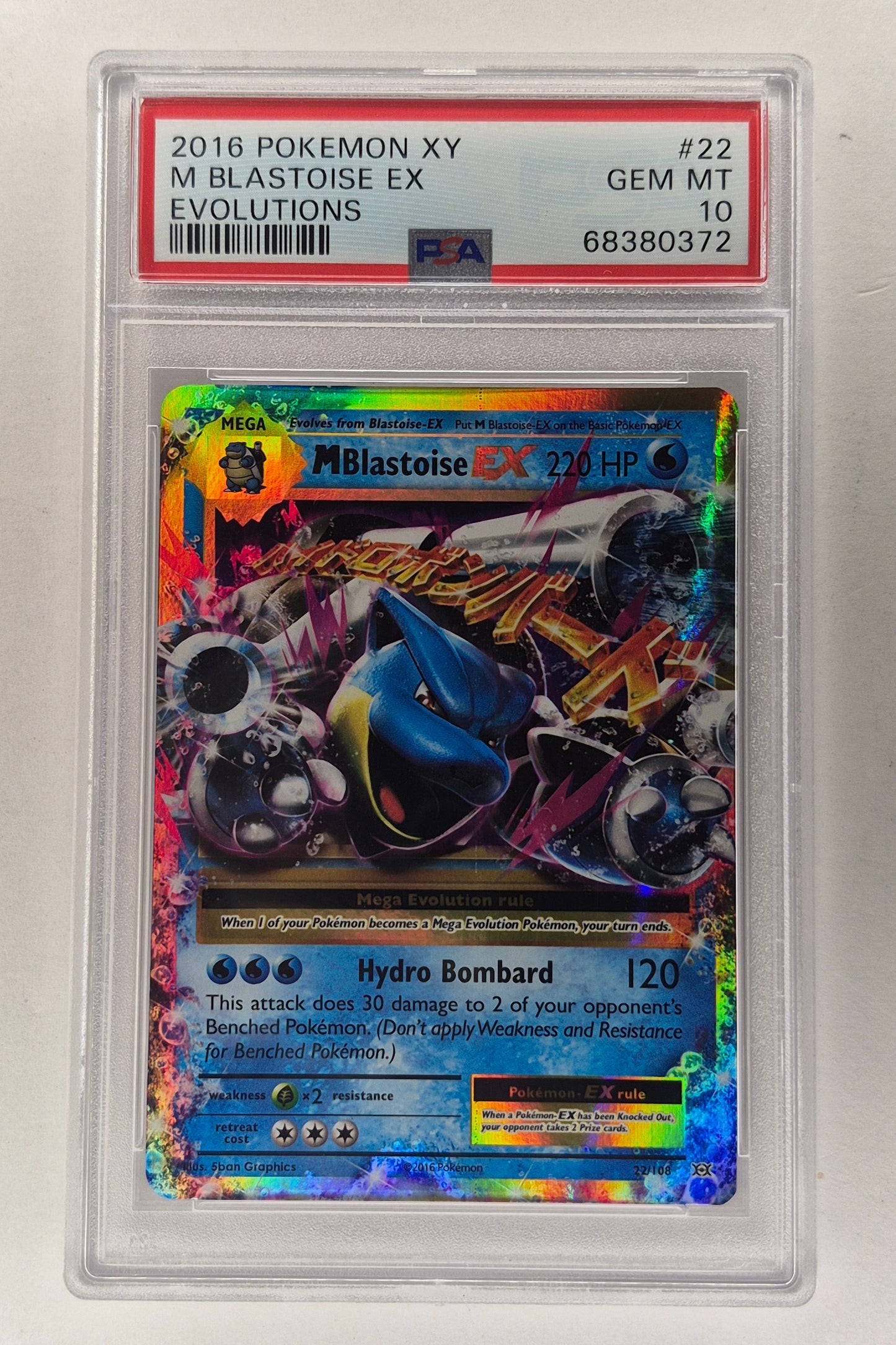 Pokémon  Mega-Blastoise-EX Evolutions 22/108  Holo Rare ex PSA 10 Gem Mt