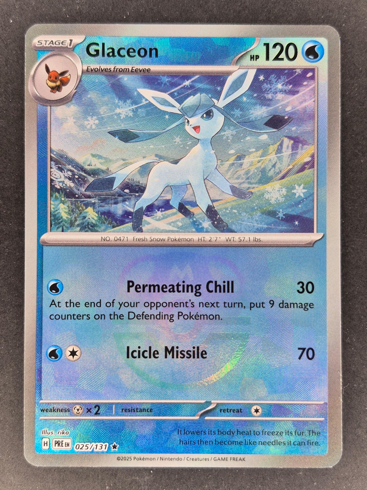 Glaceon 025/131 MASTERBALL Prismatic Evolutions Pokemon TCG NM