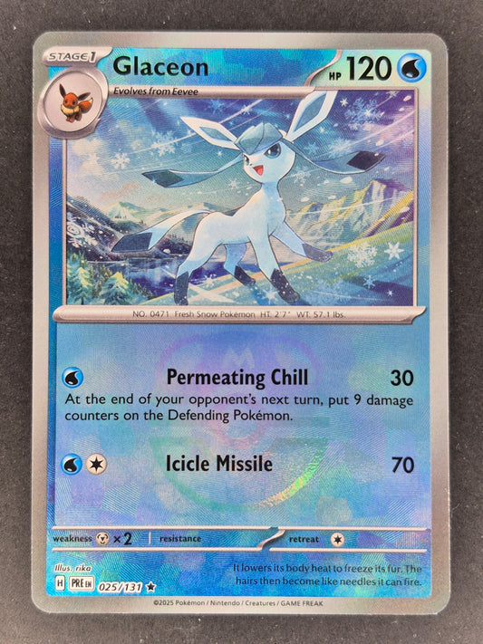 Glaceon 025/131 MASTERBALL Prismatic Evolutions Pokemon TCG NM