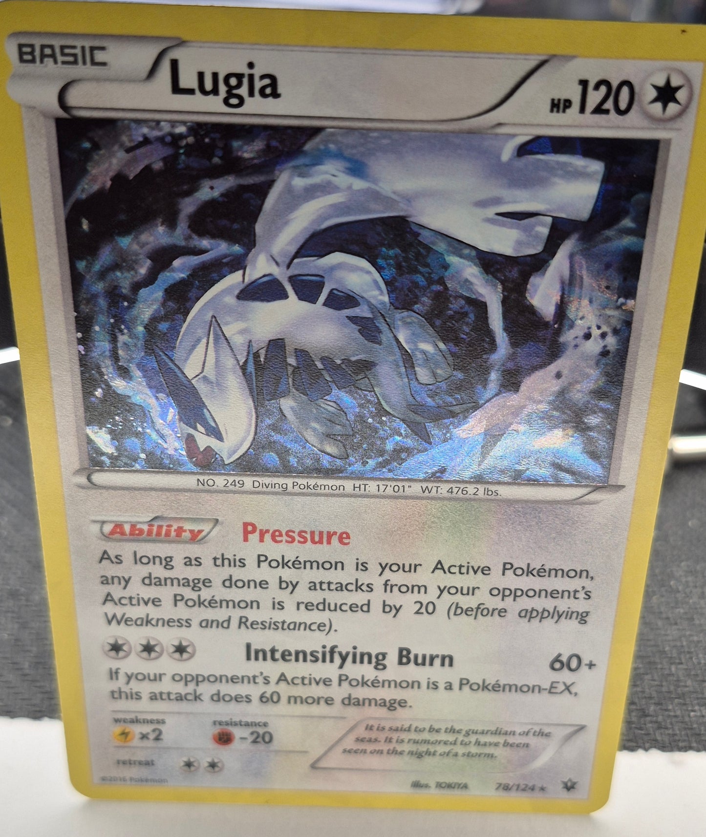 2016 Lugia - 78/124 Fates Collide (Pokemon) Cracked Ice Holo Rare - LP