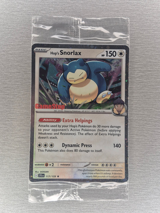 Hop's Snorlax - 117/159 - Journey Together GAMESTOP Stamp - SEALED Promo Pokemon