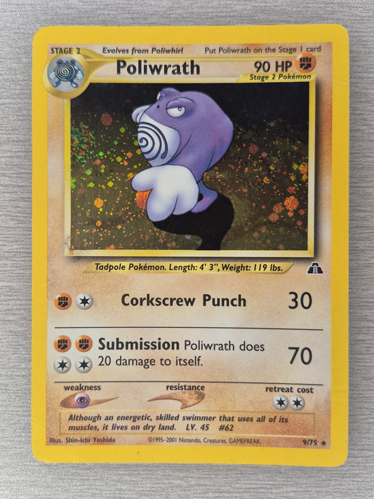 Poliwrath 9/75 Neo Discovery Holo Unlimited Pokemon MP