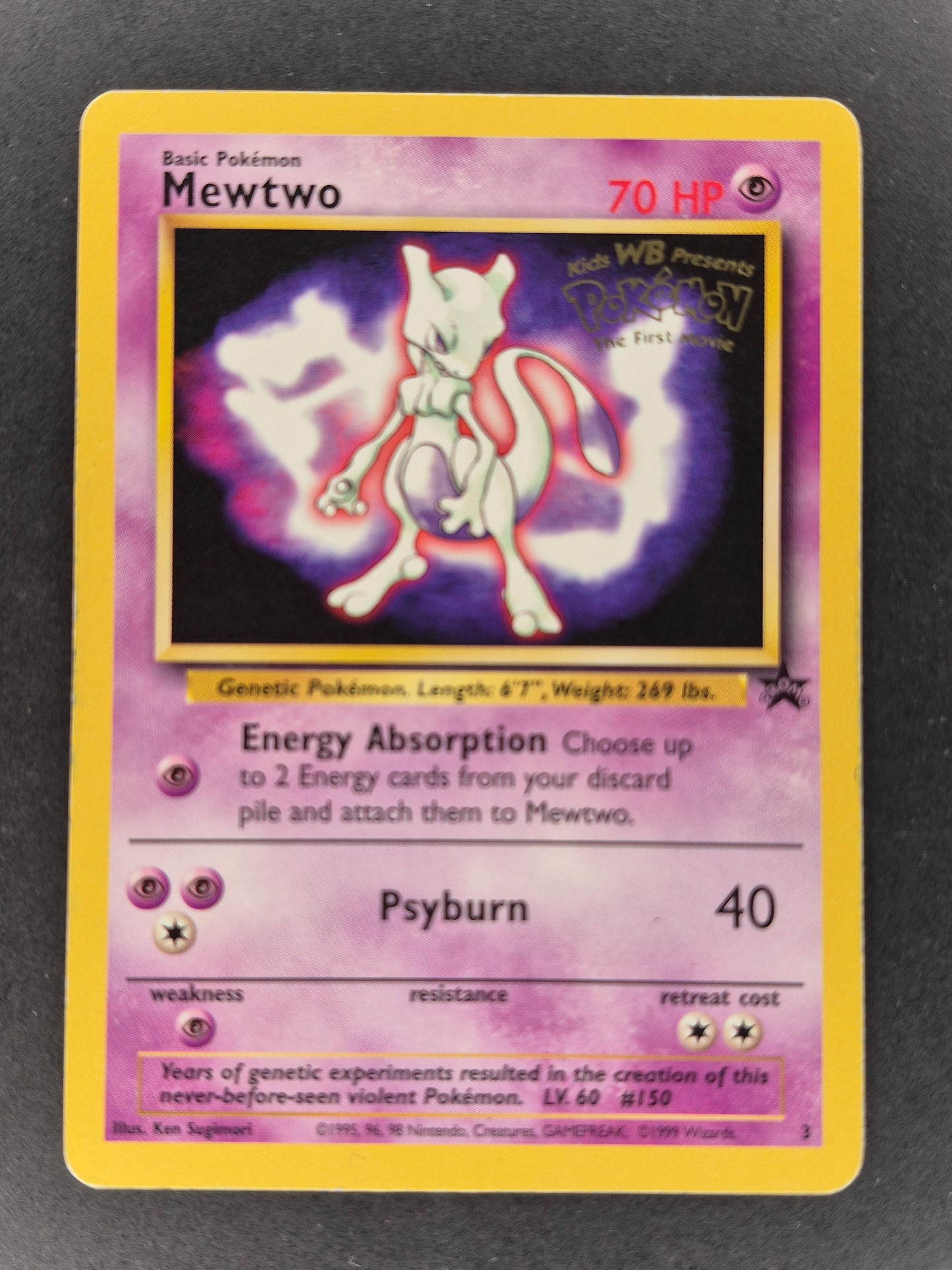 Mewtwo Promo 3 Rare Kids WB Pokemon the First Movie 1999 - MP
