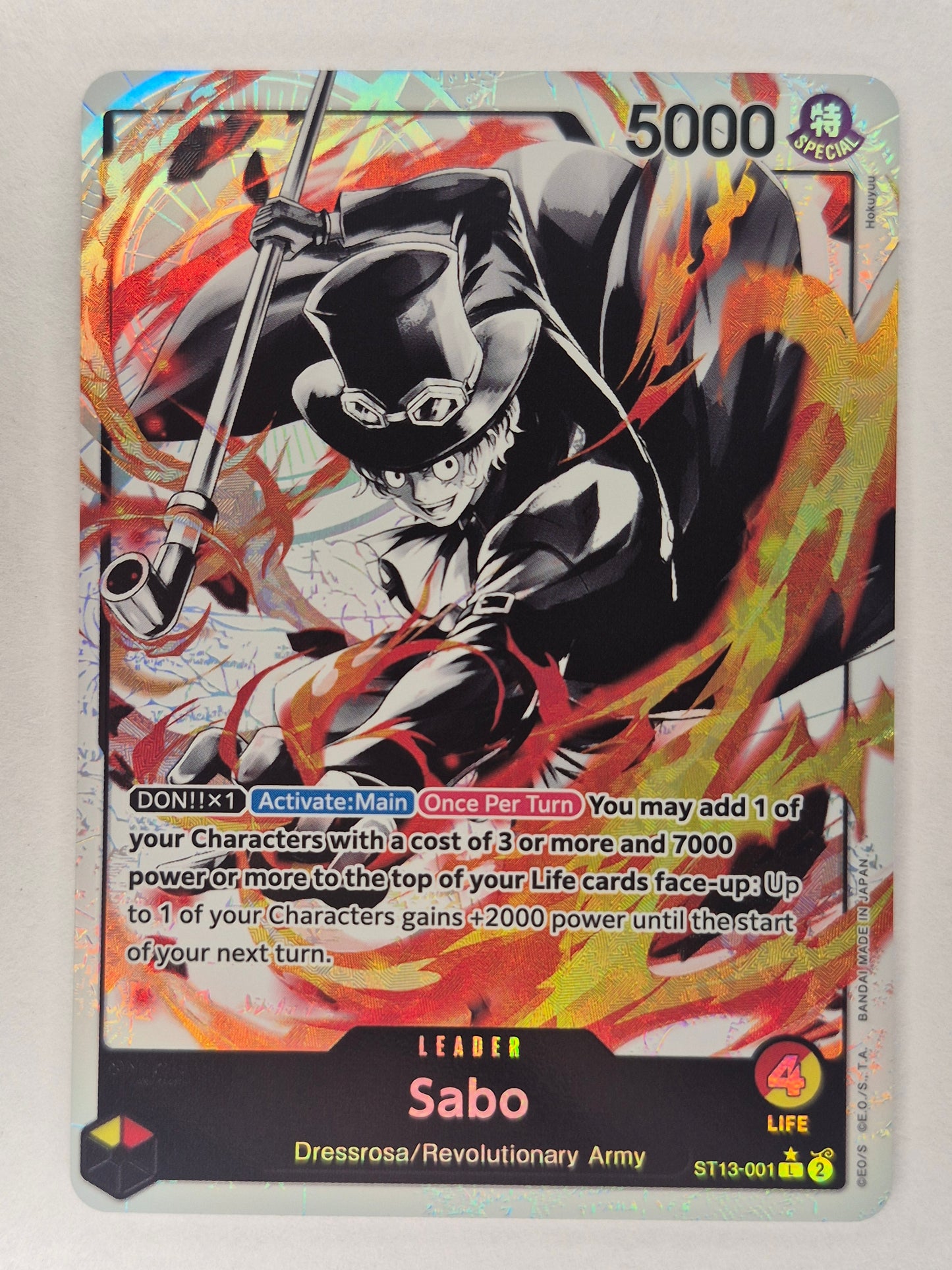 Sabo ST13-001 Alt Art Leader One Piece TCG Ultra Deck Three Brothers English NM