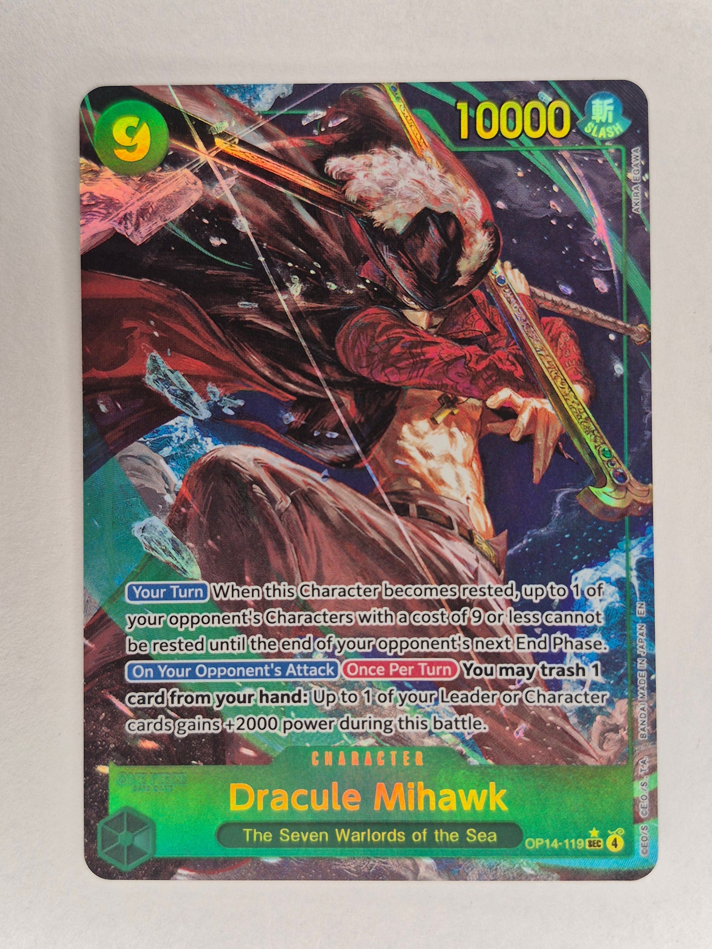 Dracule Mihawk (Alt Art) OP14-119 SEC THE AZURE SEA'S SEVEN English NM