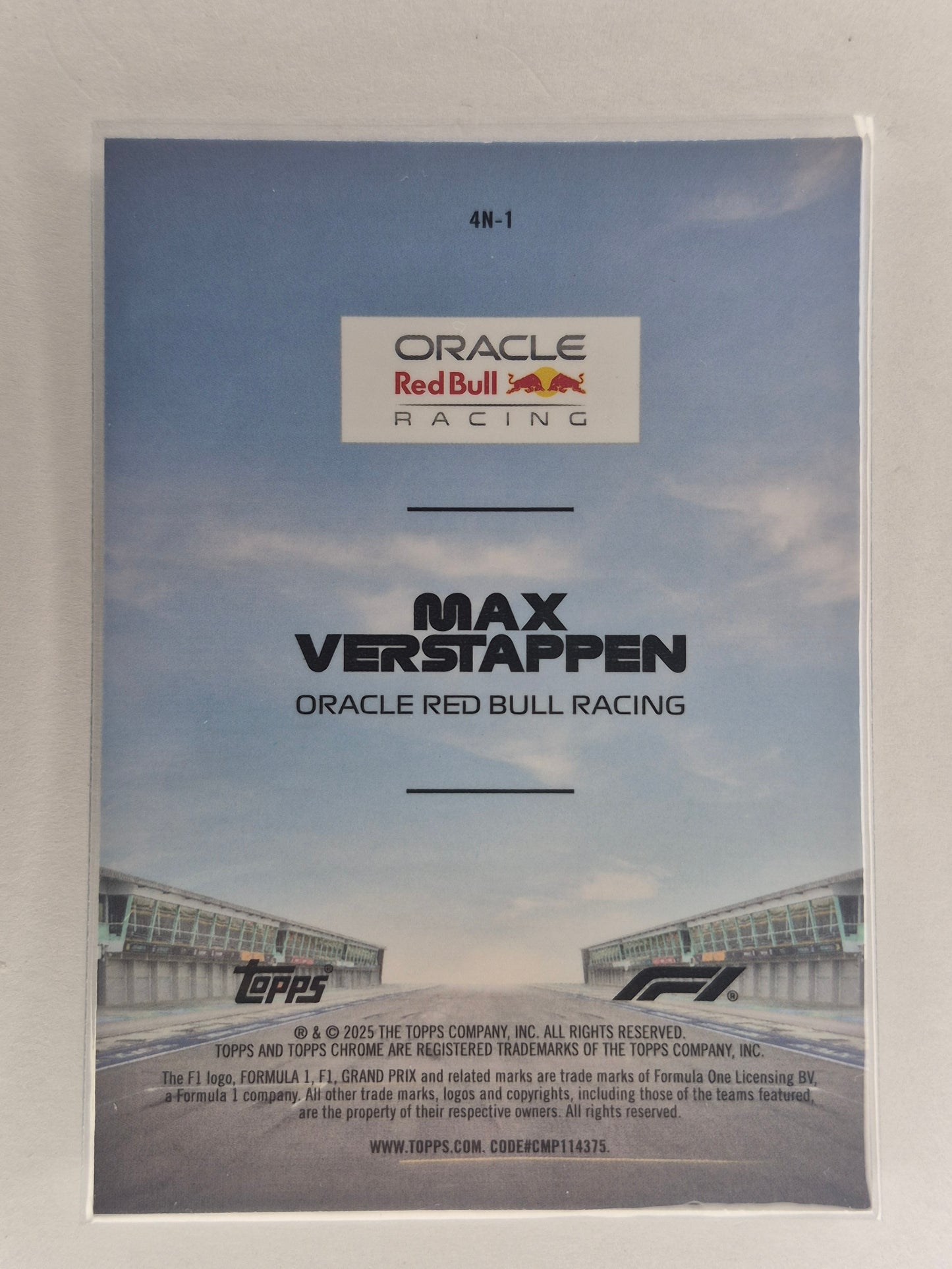 2025 Topps Chrome F1 Max Verstappen 4 & More Refractor 4N-1 00/00 Printing Error