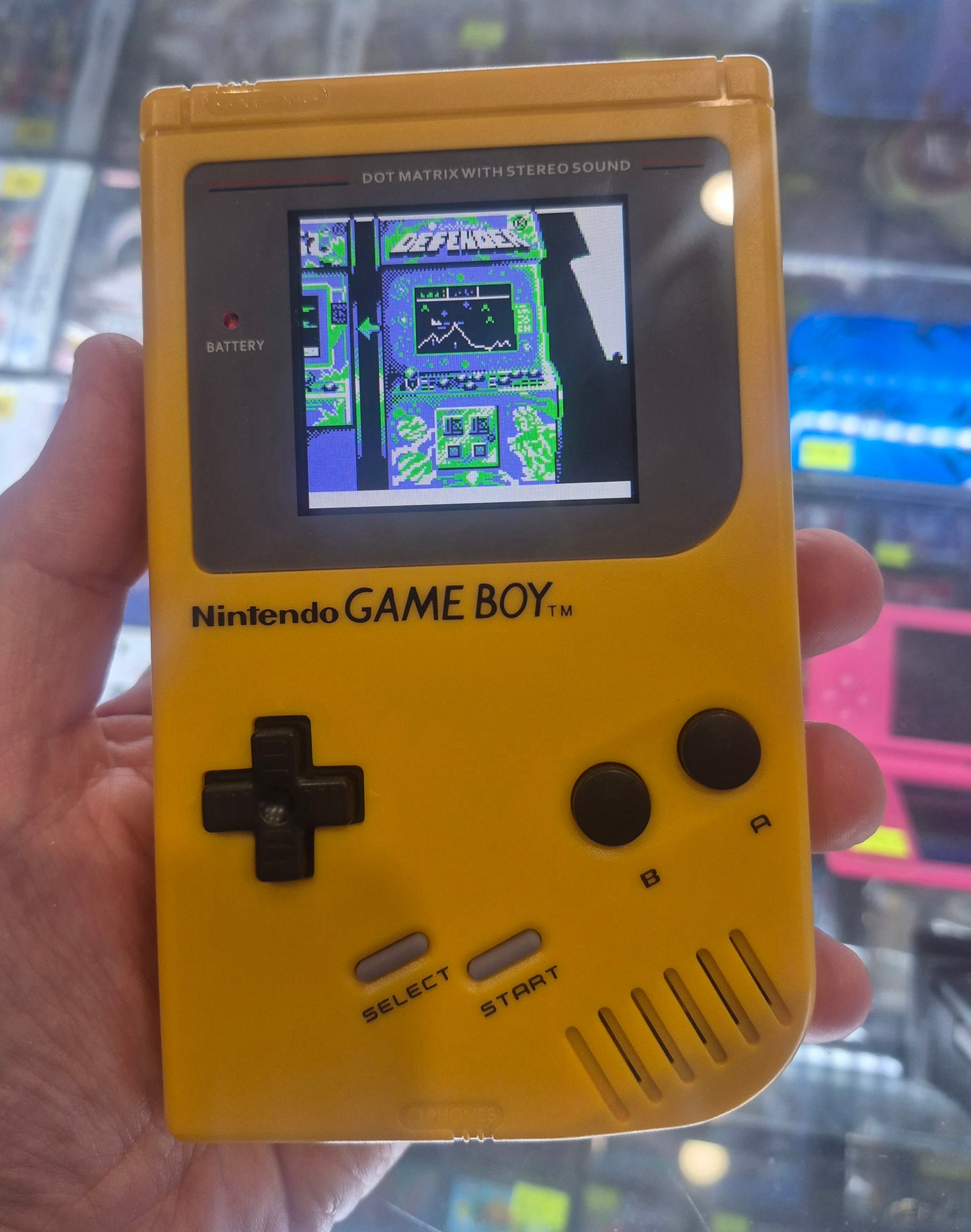 1989 Nintendo Gameboy Game Boy Original DMG-01 IPS BACKLIT SCREEN Yellow CASE OSD