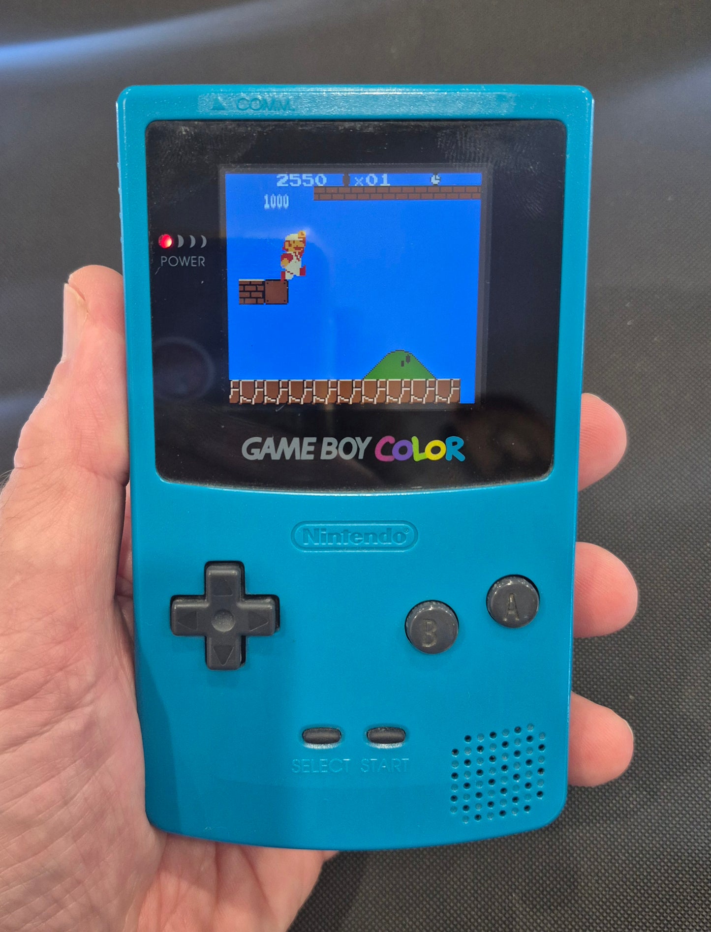 Nintendo Gameboy Color Console NEW Backlit Screen in Original Blue Case. Tested