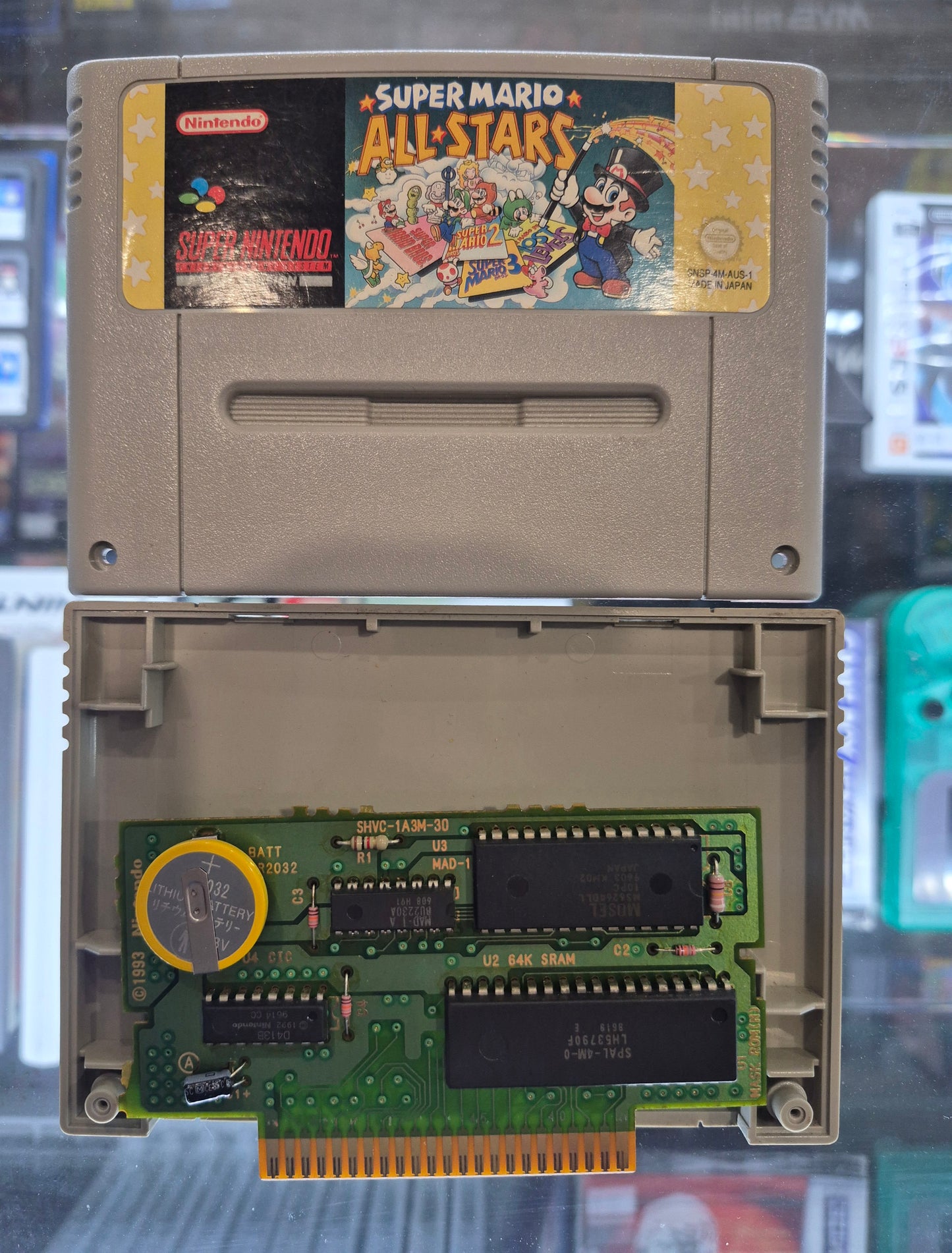 NINTENDO SNES SUPER MARIO ALL-STARS CART PAL AUS 1992 MADE IN JAPAN SNSP-4M-AUS