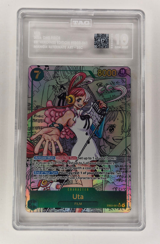 One Piece EB-03 Heroines UTA Manga Rare Card English TAG 10 (957)