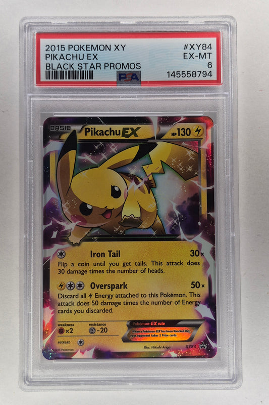 2015 POKEMON XY BLACK STAR PROMOS PIKACHU EX #XY84 PSA 6 EX-MT