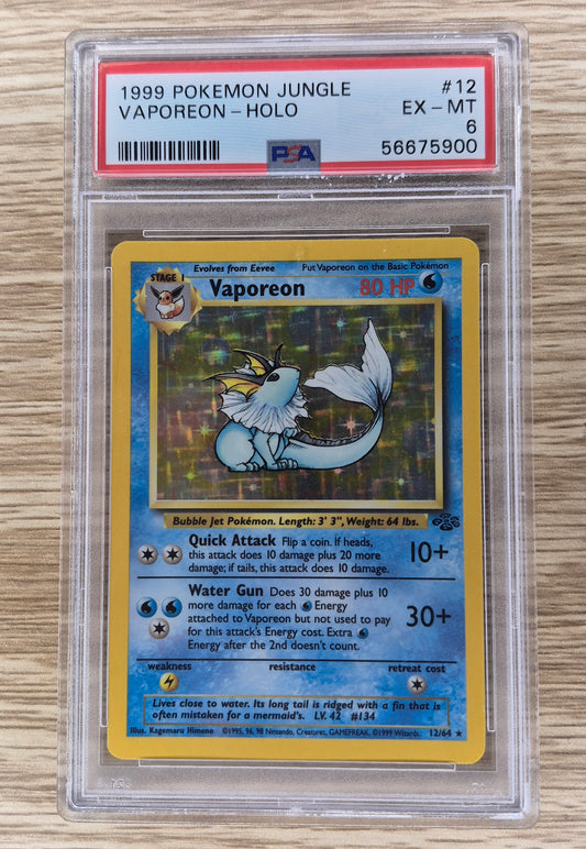 1999 Pokémon Jungle 12/64 Vaporeon Holo PSA 6 EX-MT
