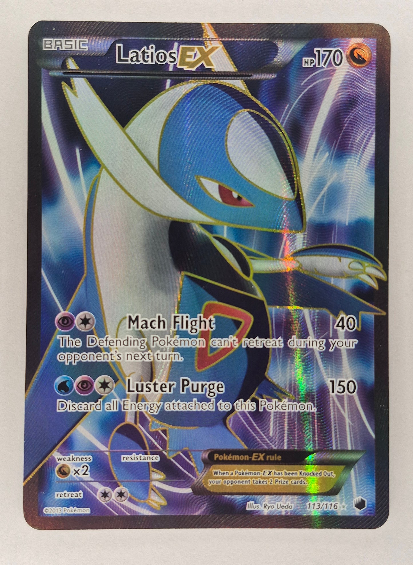 2013 Pokemon Plasma Freeze Latios EX Full Art 113/116 Light Play LP -