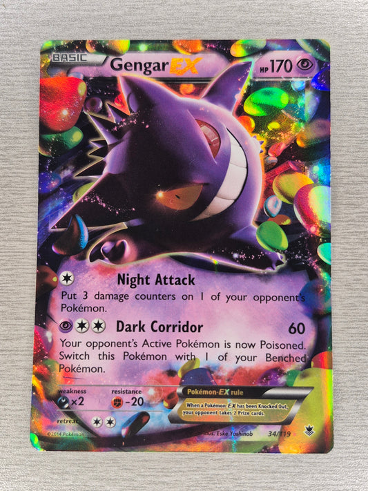 Gengar EX 34/119 XY Phantom Forces Ultra Rare Holo English POKEMON LP