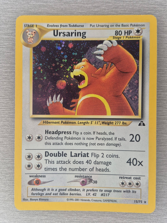 Ursaring 15/75 WOTC Neo Discovery Vintage Holo Pokemon LP