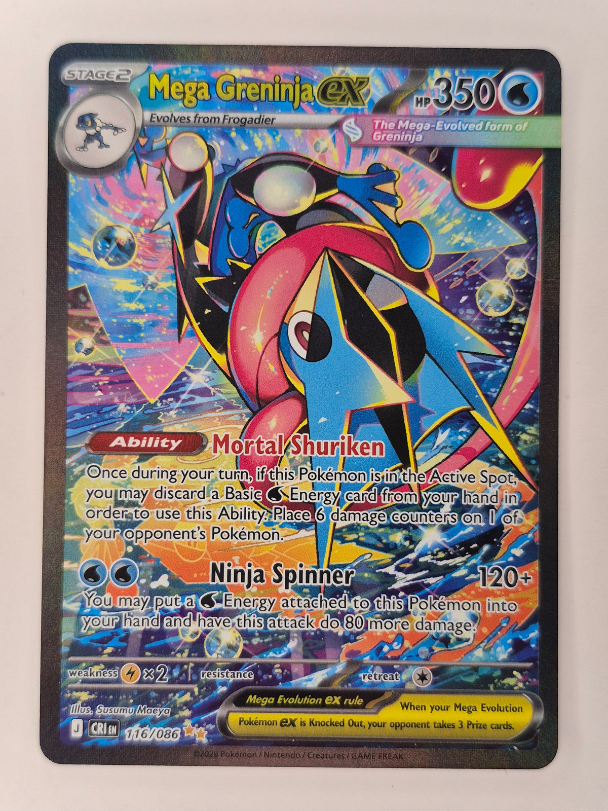 Mega Greninja ex SIR 116/086 Chaos Rising Special Illustration Rare Pokemon NM
