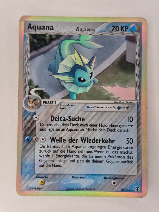 Pokemon(German AQUANA) Vaporeon Delta Species Gold Holo 18/113 MP/HP