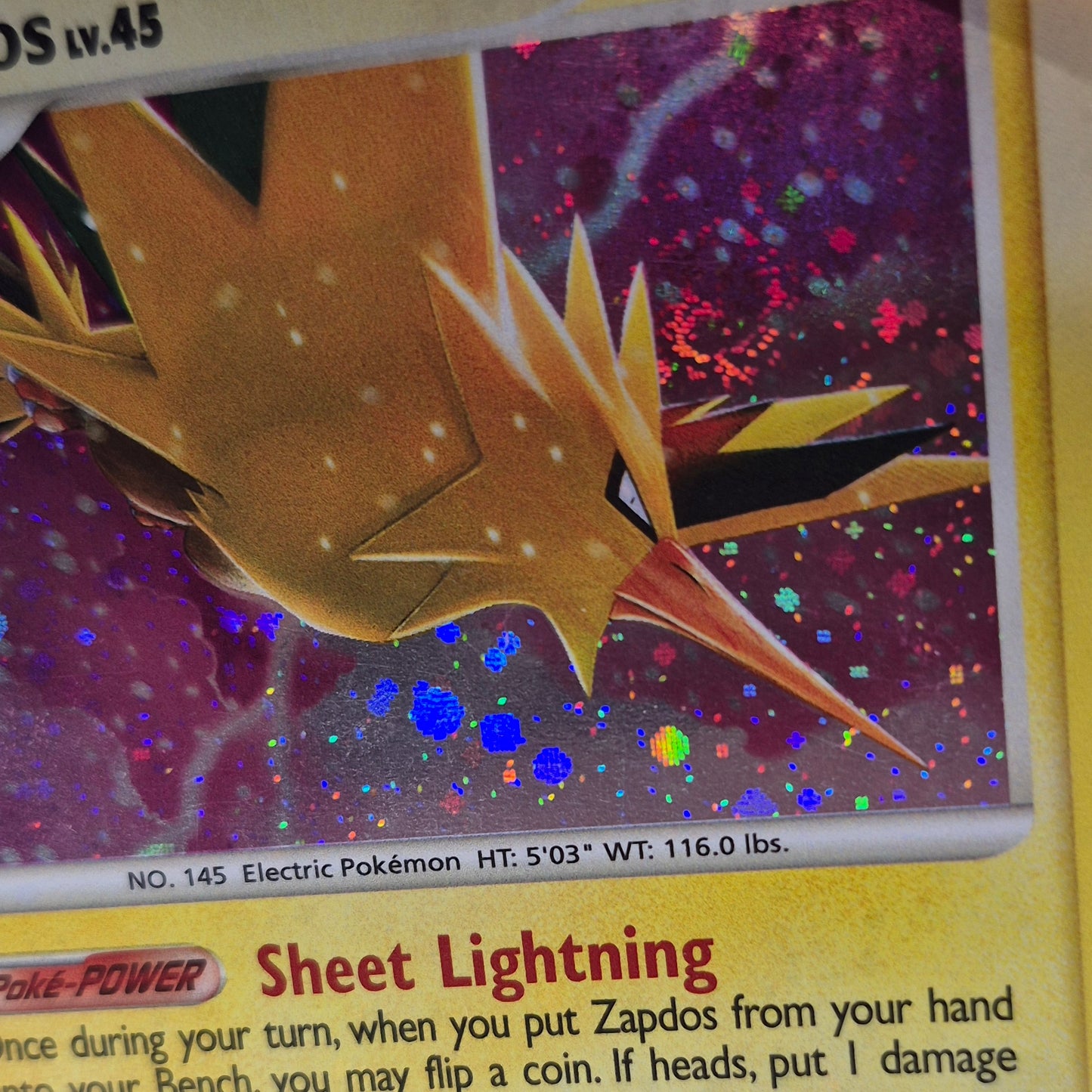 2008 Pokemon - Zapdos 14/100 Rare Holo Diamond & Pearl Majestic Dawn LP #Swirl