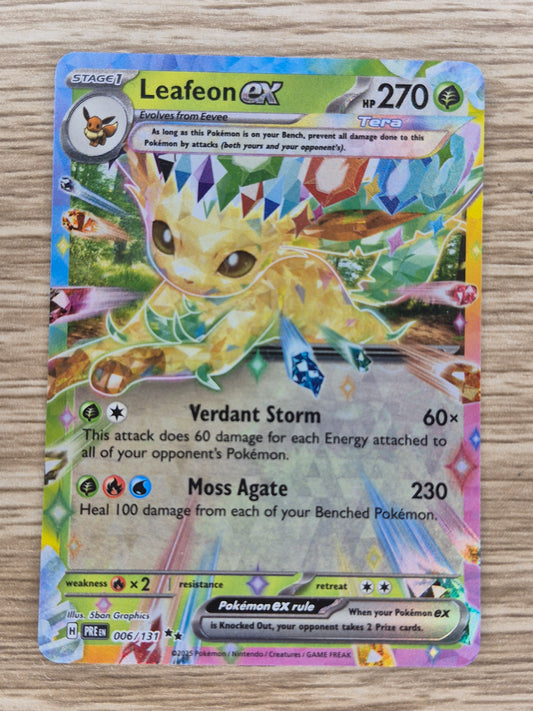 Leafeon Ex 006/131 Prismatic Evolutions Ultra Rare Pokemon TCG Card