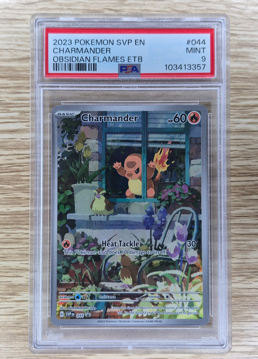 PSA 9 Charmander SVP 044 Obsidian Flames ETB Illustration Rare Promo Pokemon