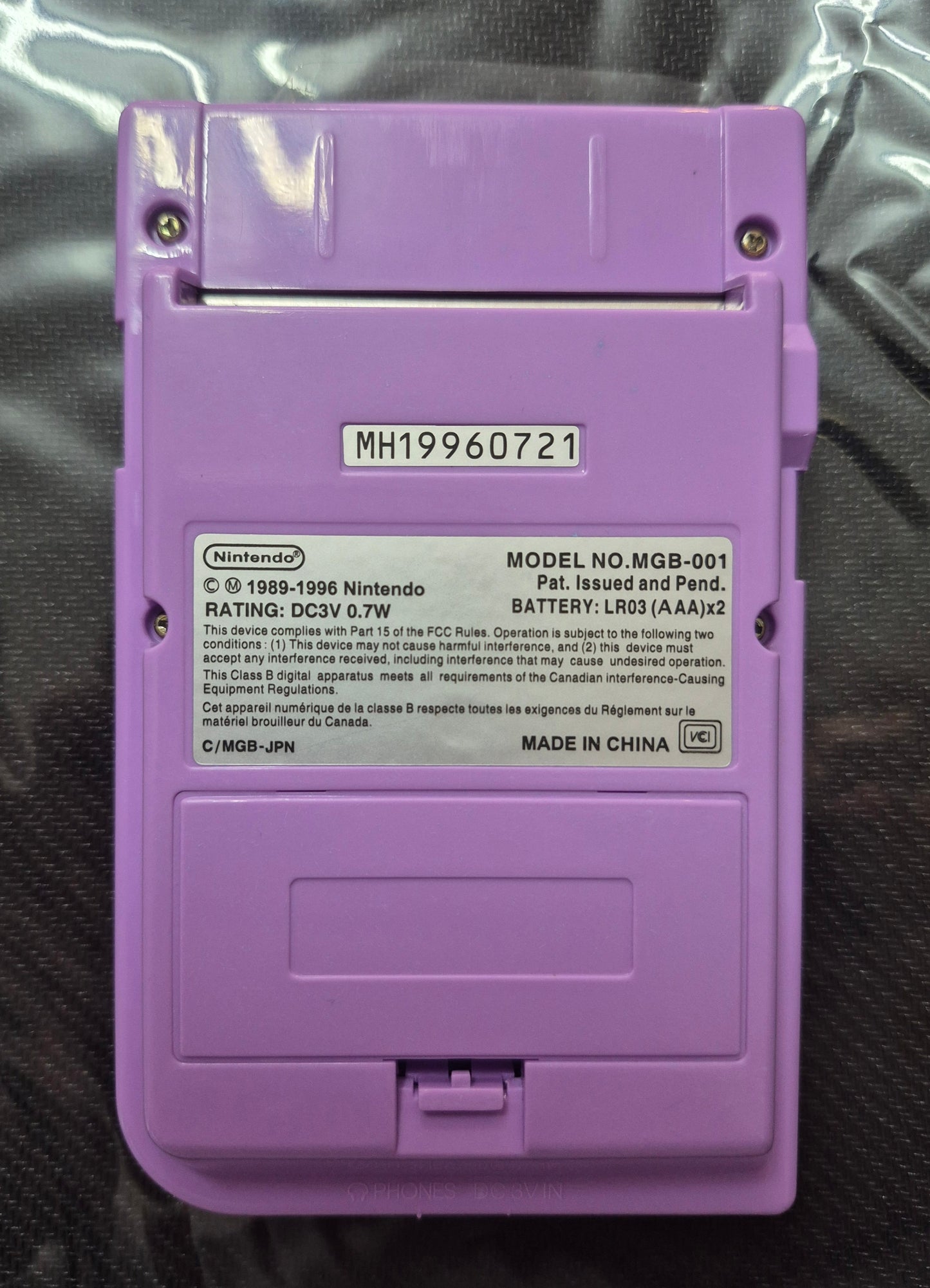 Nintendo Game Boy Pocket. Backlight 🚀 (IPS LCD Multi Colour Screen)Lilac/Lavender Case
