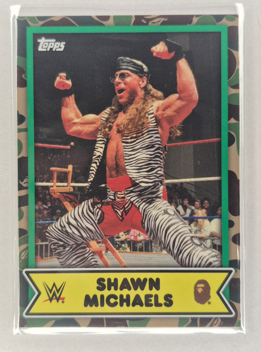 2025 Topps WWE x BAPE #20 Shawn Michaels Base Green Camo