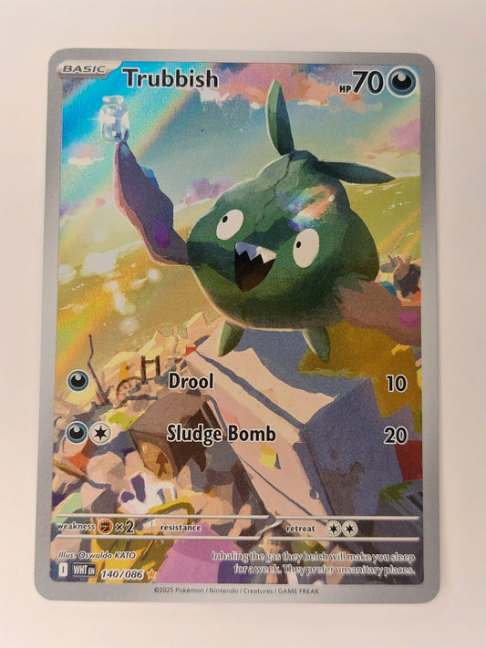 2025 Pokemon Trubbish Illustration Rare White Flare 140/086
