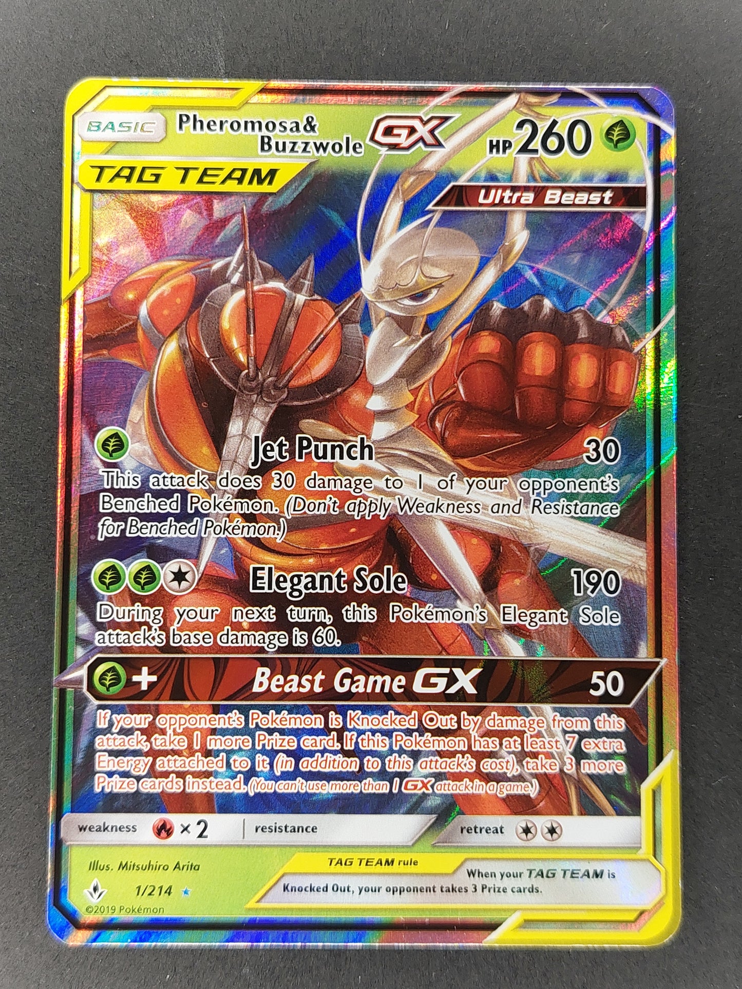 2019 Pokemon Pheromosa & Buzzwole GX Unbroken Bonds 1/214 LP