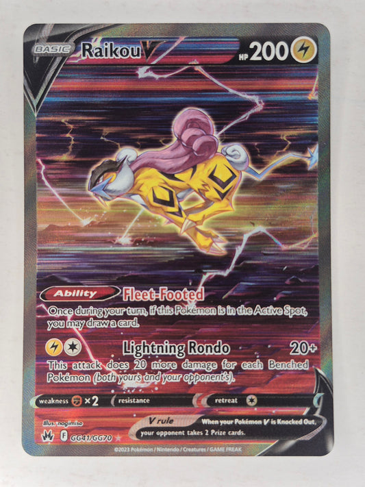 Pokémon TCG Raikou V Crown Zenith: Galarian Gallery GG41/GG70 Holo Ultra Rare NM