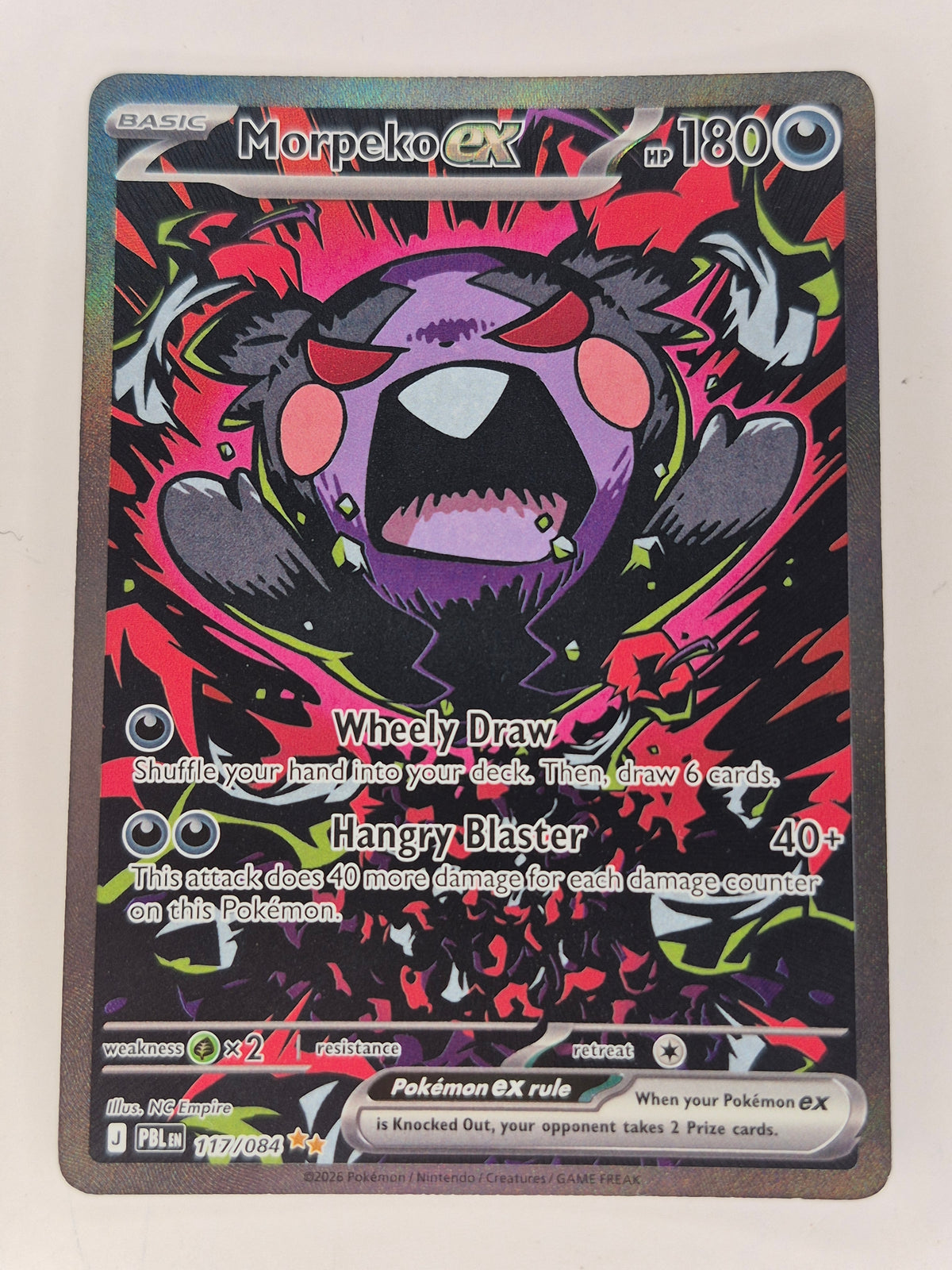 Pokemon Morpeko ex 117/084 Special Illustration Rare SIR Pitch Black NM