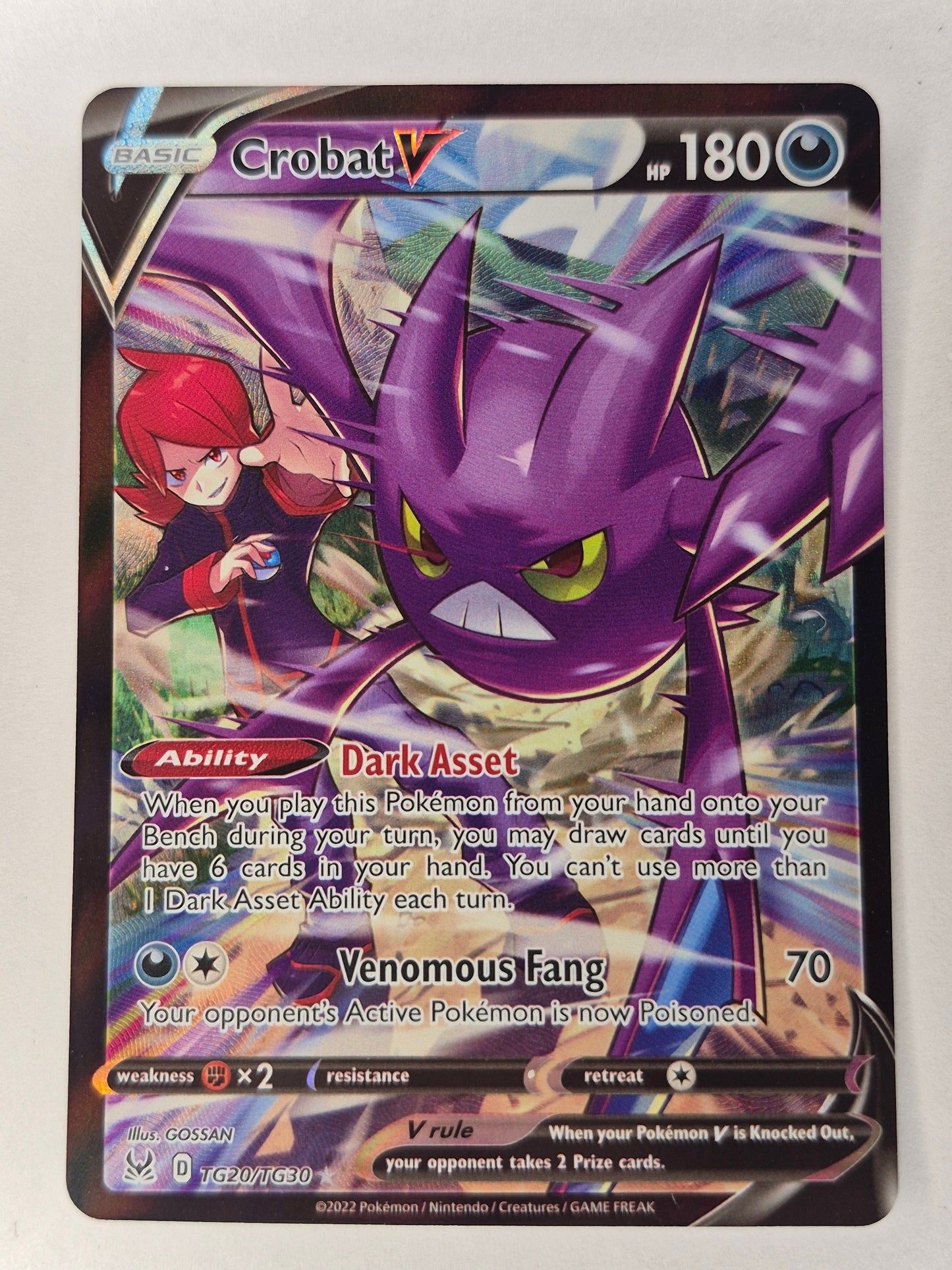 Pokémon TCG Crobat V Lost Origin Trainer Gallery TG20/TG30 Holo Ultra Rare