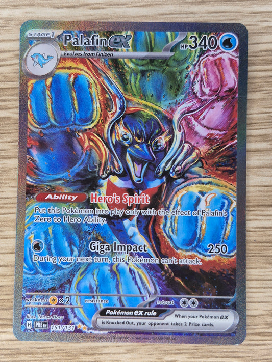 Palafin eX 151/131 Pokémon TCG Card Scarlet & Violet Prismatic Evolutions 2025