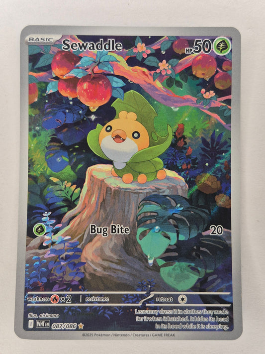 Sewaddle - 087/086 - Illustration Rare - White Flare - Pokemon Card - NM