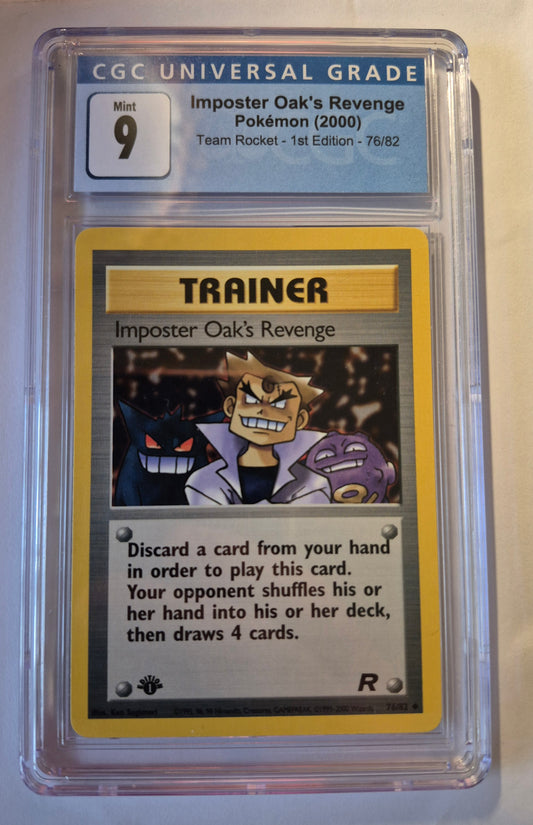 2000 Pokémon Team Rocket 76/82 Imposter Oak's Revenge 1st Edition CGC 9