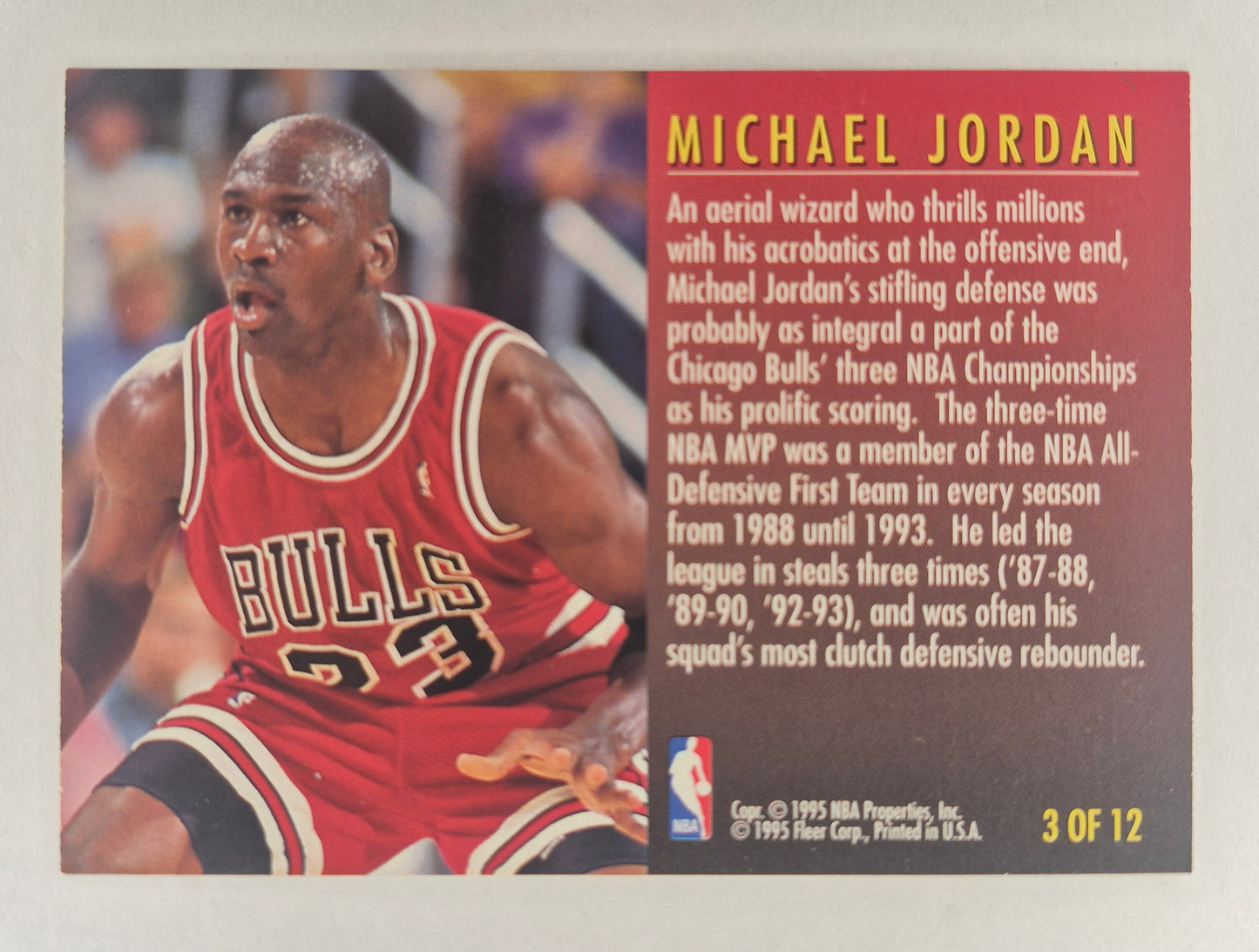 FLEER 95-96 TOTAL D Michael Jordan 3 of 12