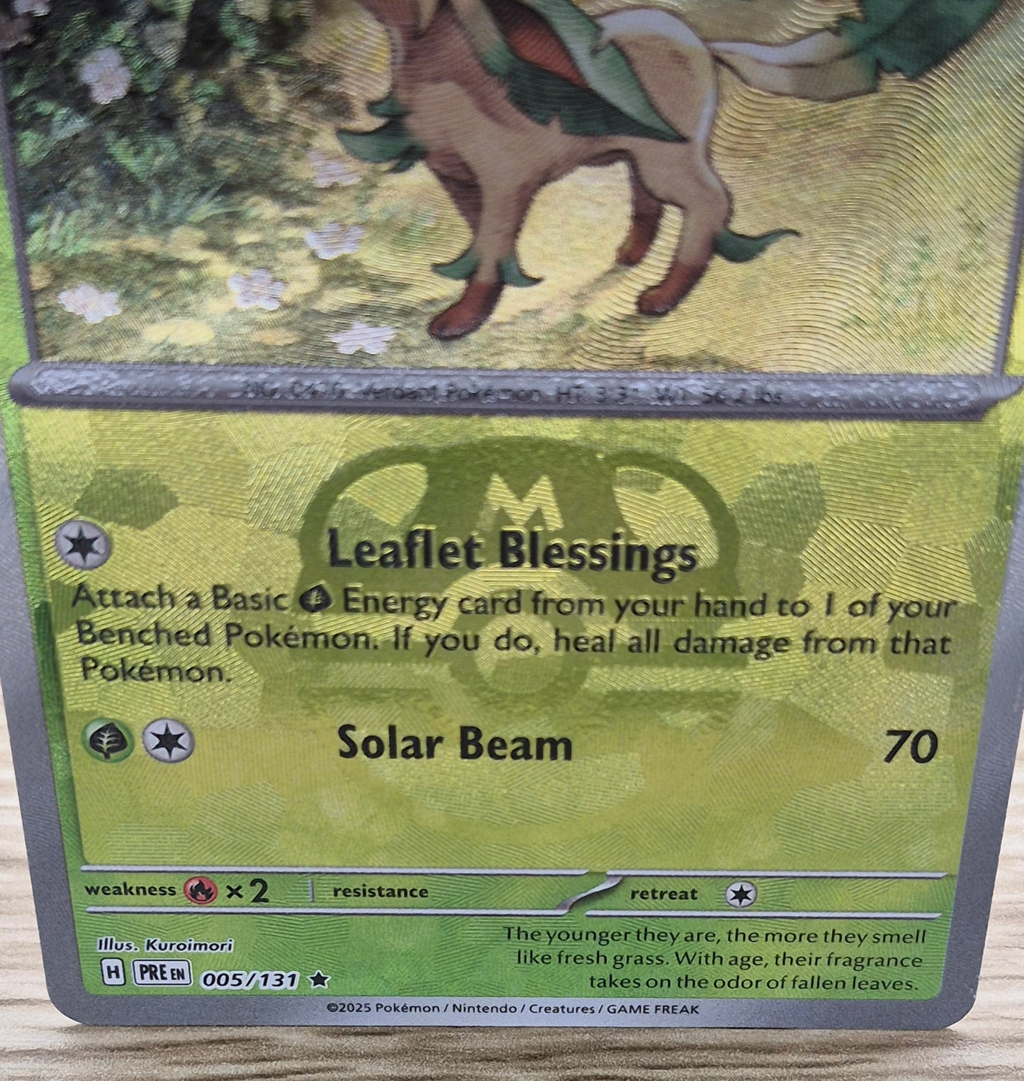 2025 Pokémon Prismatic Evolutions 005/131 Leafeon Master Ball NM
