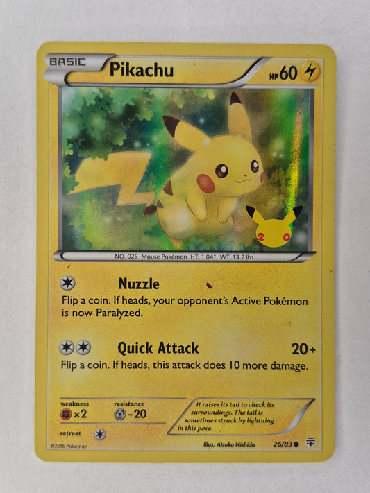 Pokemon Pikachu 26/83 - Excellent - Generations - 20th Anniversary - Stamped LP