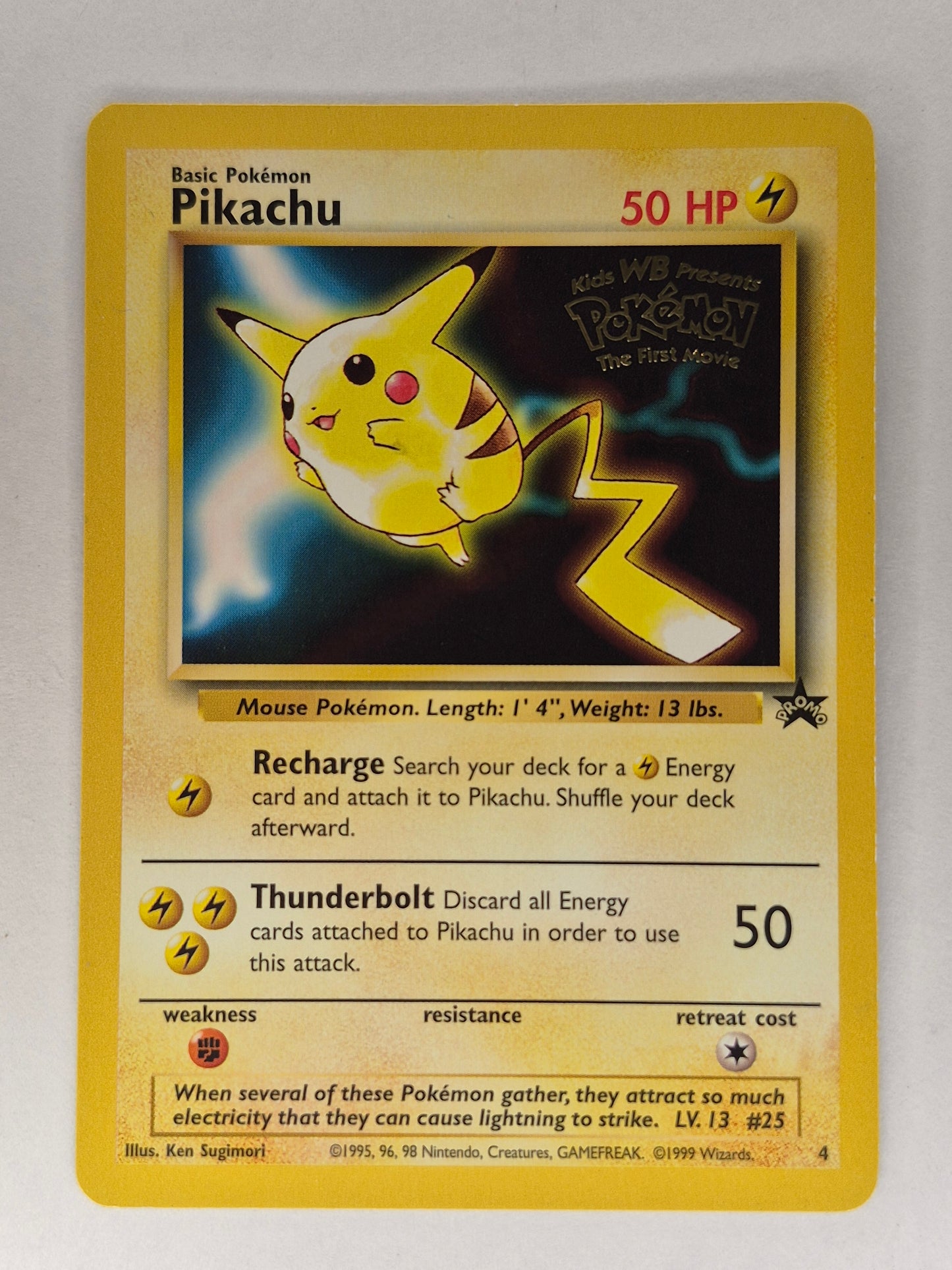 Pikachu Promo 4 Rare Kids WB Pokemon the First Movie 1999 - LP