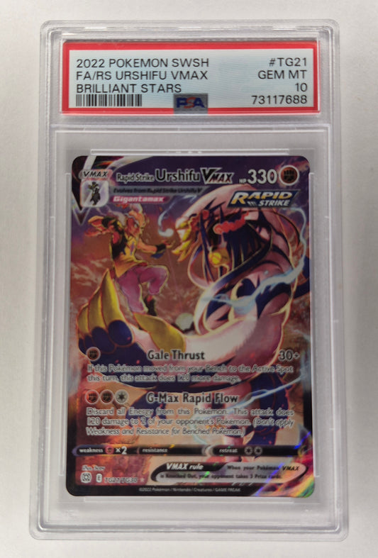 Rapid Strike Urshifu VMAX TG21/TG30 Brilliant Stars PSA 10 Gem Mint 2022