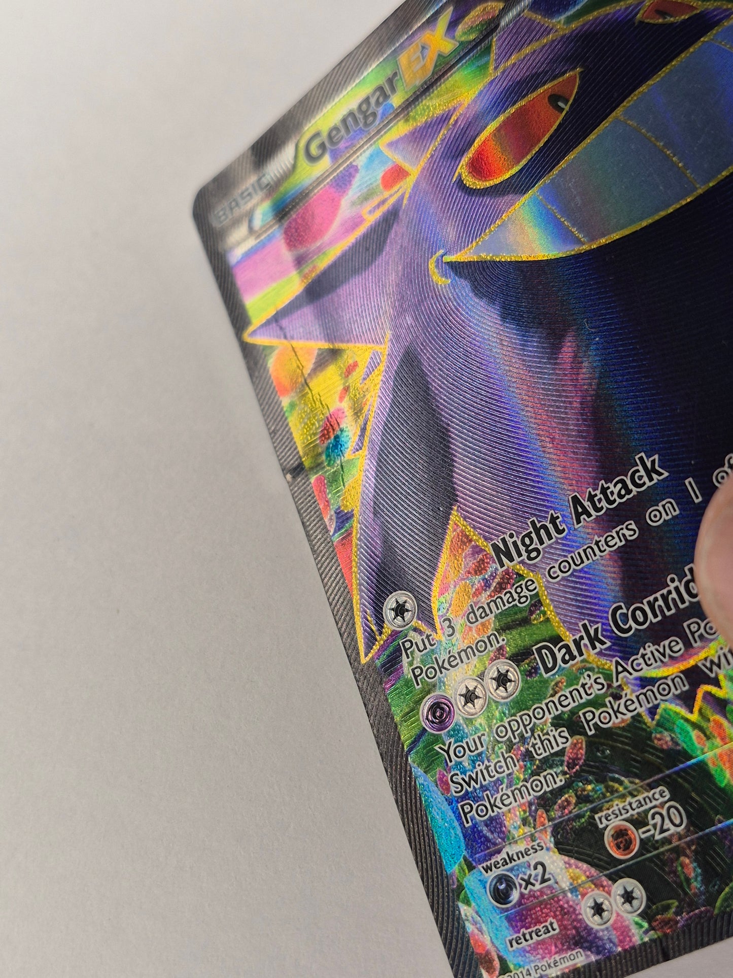 2014 Pokemon XY Phantom Forces Full Art Gengar EX 114/119 Holo Foil Rare MP - DMG