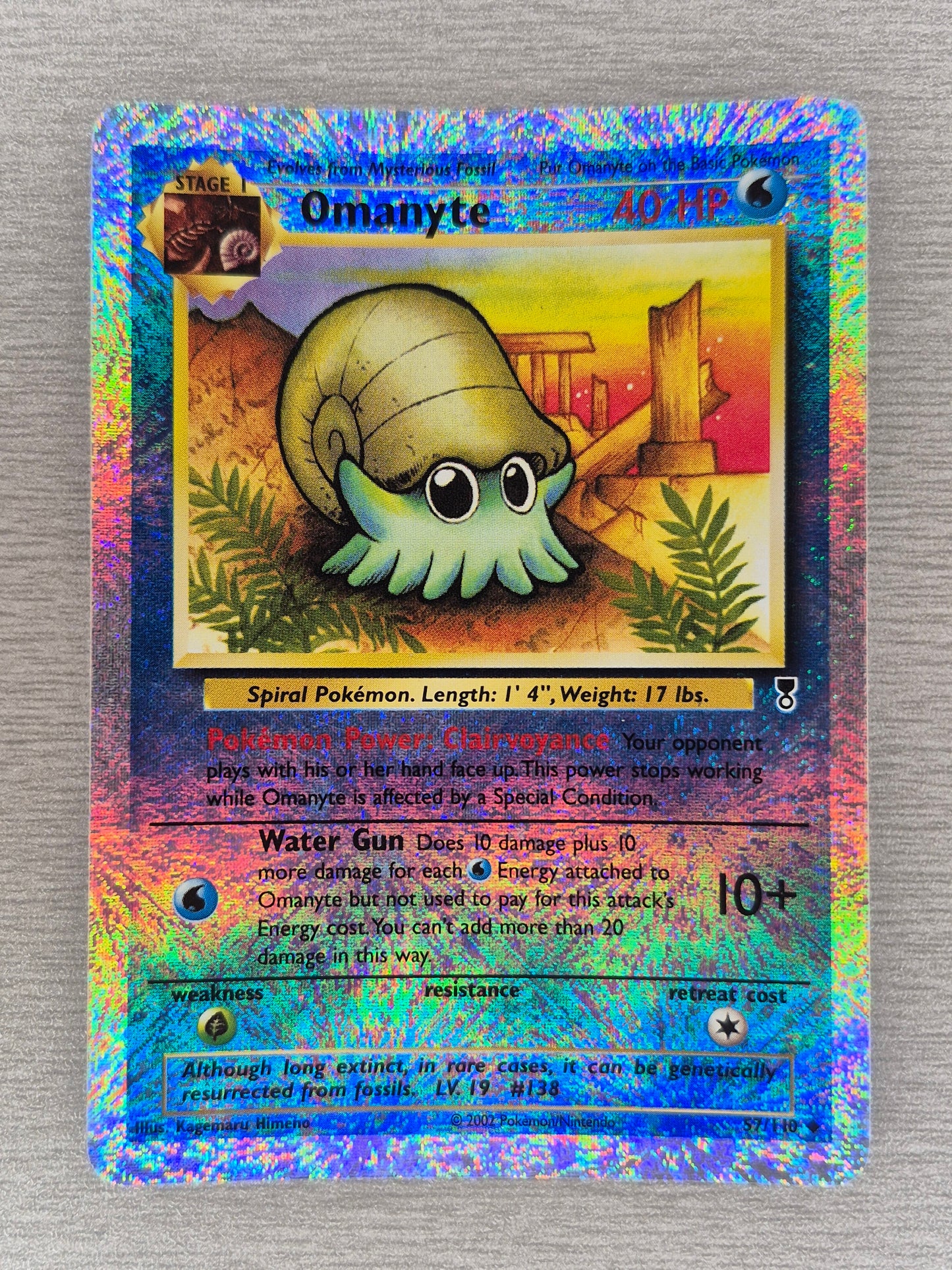 Pokemon Reverse Holo Omanyte Legendary Collection 57/110 NM