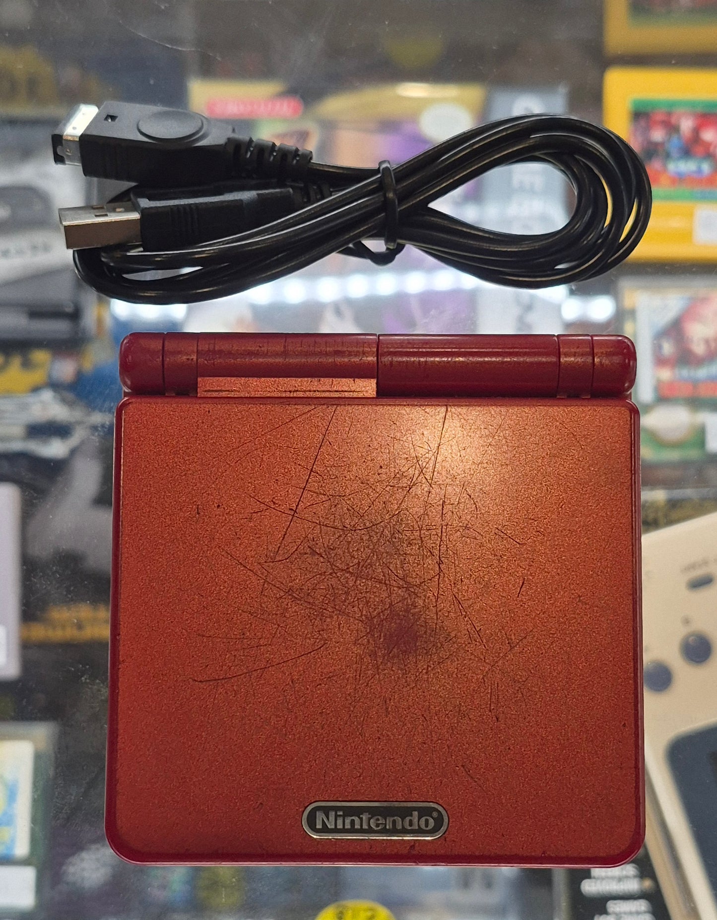 2002 Nintendo Gameboy Advance SP AGS-001 Red in Good Condition minor Screen issue